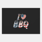 私はアメリカの愛国心を持つバーベキューが大好き ラッピングペーパーシート (正面3)