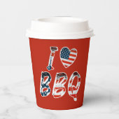 私はアメリカの愛国心を持つバーベキューが大好き 紙コップ (裏面)