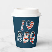 私はアメリカの愛国心を持つバーベキューが大好き 紙コップ (裏面)