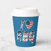 私はアメリカの愛国心を持つバーベキューが大好き 紙コップ (裏面)