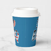 私はアメリカの愛国心を持つバーベキューが大好き 紙コップ (右)