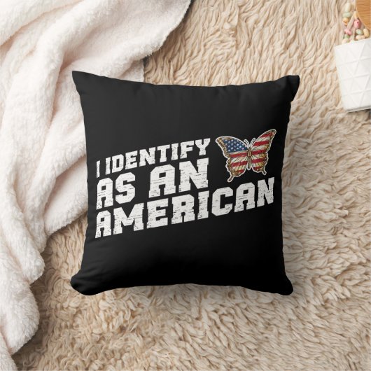 私はアメリカの蝶アメリカ国旗と見なされる クッション (ブランケット)