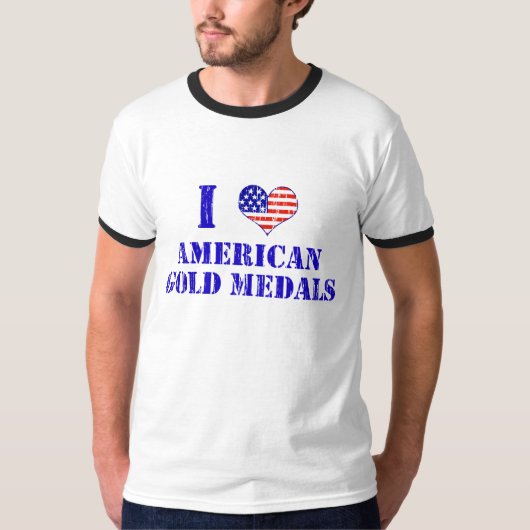 私はアメリカの金メダルを愛します Tシャツ (正面)