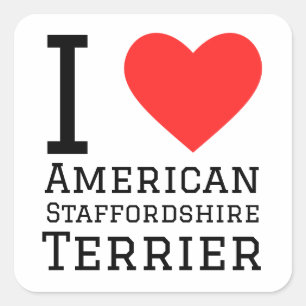 私はアメリカの（犬）スタッフォードテリアが大好き スクエアシール