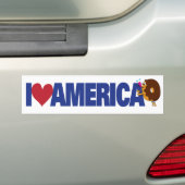私はアメリカを愛します バンパーステッカー (車上)
