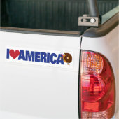 私はアメリカを愛します バンパーステッカー (トラック上)