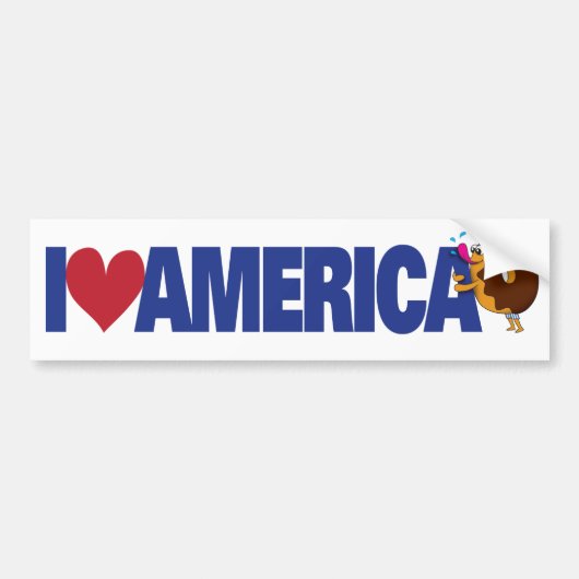私はアメリカを愛します バンパーステッカー (正面)