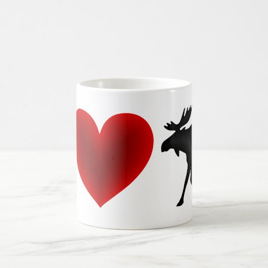 私はアメリカヘラジカを愛します コーヒーマグカップ (中央)