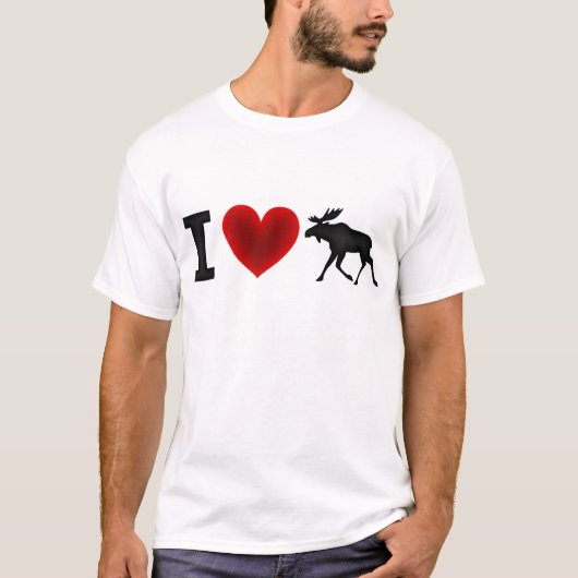 私はアメリカヘラジカを愛します Tシャツ (正面)