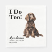 私はアメリカンウォータースパニエル犬ペット結婚の スタンダードランチョンナプキン (正面)