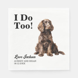 私はアメリカンウォータースパニエル犬ペット結婚の スタンダードランチョンナプキン