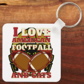 私はアメリカンフットボールと猫が大好き キーホルダー (裏面)