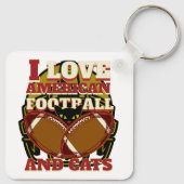私はアメリカンフットボールと猫が大好き キーホルダー (裏面)