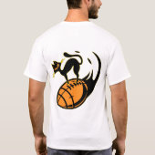 私はアメリカンフットボールと猫が大好き Tシャツ (裏面)