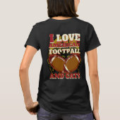 私はアメリカンフットボールと猫が大好き Tシャツ (裏面)