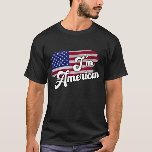 私はアメリカ人だ Tシャツ (正面)