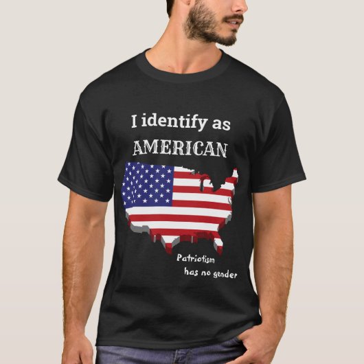 私はアメリカ人として識別します Tシャツ (正面)