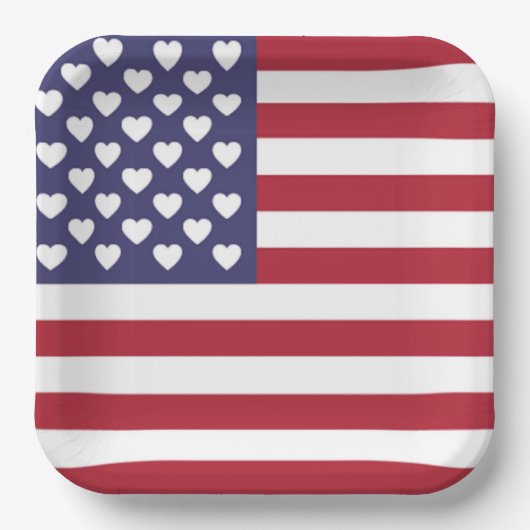 私はアメリカ合衆国が大好きだ ペーパープレート (正面)