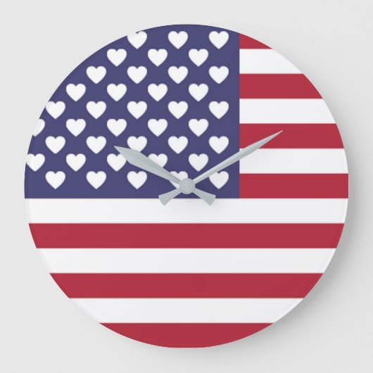 私はアメリカ合衆国が大好きです ラージ壁時計 (正面)