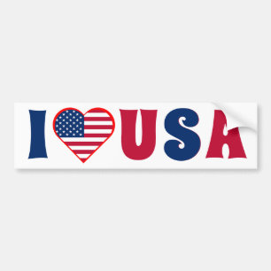 私はアメリカ国旗の赤と青が大好き バンパーステッカー