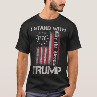 私はアメリカ国旗を持って立つ男性ウーマンUSAヴィンテージ Tシャツ