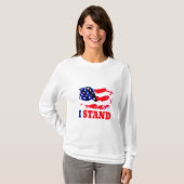 私はアメリカ国旗を掲げる Tシャツ (正面フル)