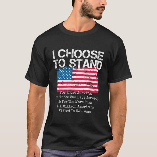 私はアメリカ国旗National Usa Antheのスタンドを選ぶ Tシャツ (正面)