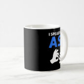 私はアメリカ手話が堪能です。手話 ろう者 プライド コーヒーマグカップ (正面右)