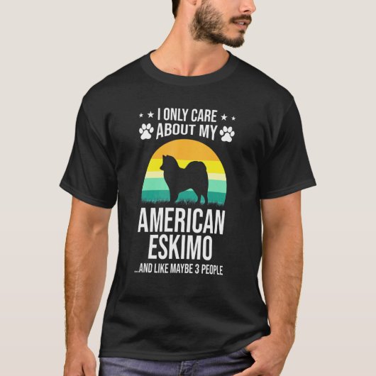 私はアメリカ気に人のエスキモーの犬の話しか Tシャツ (正面)