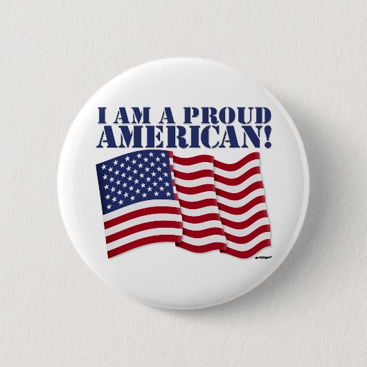 私はアメリカ誇りを持った人だ! 缶バッジ (正面)