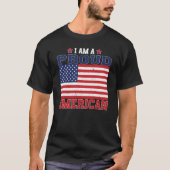 私はアメリカ誇りを持った国旗の愛国心があ動揺してる Tシャツ (正面)