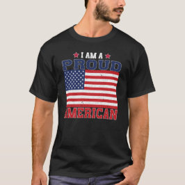 私はアメリカ誇りを持った国旗の愛国心があ動揺してる Tシャツ