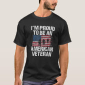 私はアメリカ誇りを持った退役軍人愛国心の腕になる Tシャツ (正面)