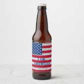 私はアメリカ赤青USA国旗だ ビールラベル (正面)