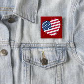 私はアメリカ-愛国心が強いアメリカ人のハート--を愛します 缶バッジ (インサイチュ)