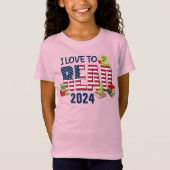 私はアメリ読ア国旗2024の子供に愛する Tシャツ (正面)