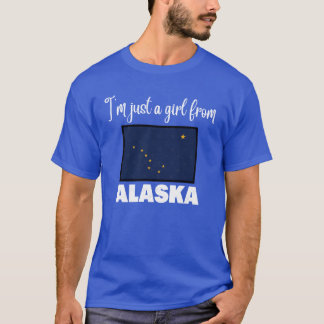 私はアラスカ出身の女の子 アラスカ州のプライドデザイン Tシャツ