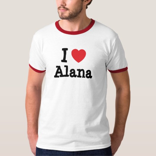 私はアラナのハートTシャツが大好きです Tシャツ (正面)