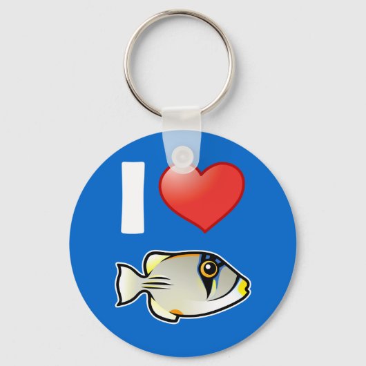 私はアラビアンピカソフィッシュが大好き キーホルダー (正面)