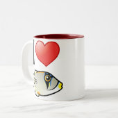 私はアラビアンピカソフィッシュが大好き ツートーンマグカップ (正面左)