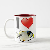 私はアラビアンピカソフィッシュが大好き ツートーンマグカップ (左)