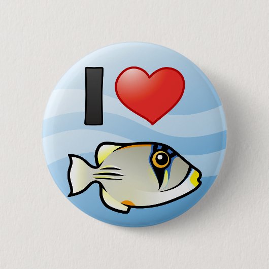 私はアラビアンピカソフィッシュが大好き 缶バッジ (正面)