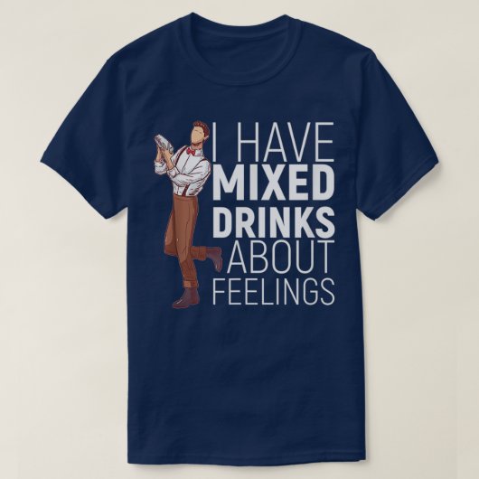 私はアルコールのバーテン感覚について飲み物を混ぜている Tシャツ (デザイン正面)