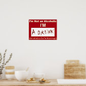 私はアルコール系ではない私は「ポスタ飲ー」である ポスター (キッチン)