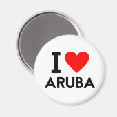 私はアルバの国の国のハートシンボル文字を愛する マグネット (正面/裏面)