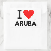 私はアルバの国の国のハートシンボル文字を愛する 長方形シール (バッグ)