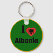 私はアルバニアとアルバニアのハートを愛する – 旅行/スポーツ キーホルダー (正面)