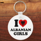 私はアルバニアの女の子が大好き キーホルダー (正面)