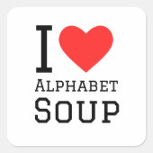 私はアルファベットスープが大好き スクエアシール (正面)