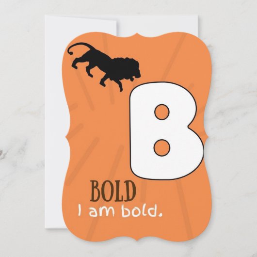 私はアルファベットBの確認カード子供へ サンキューカード (正面)